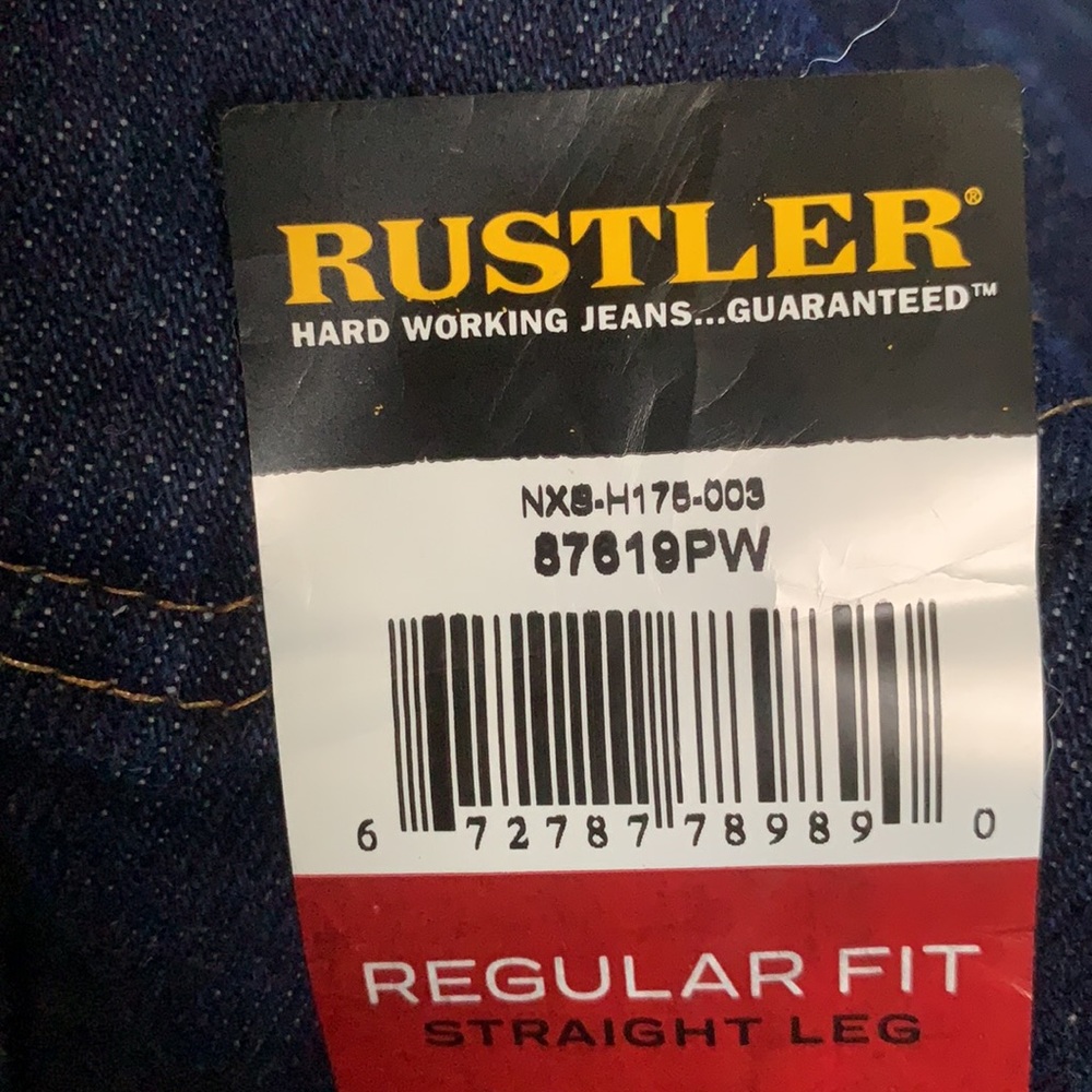 RUSTLER Heavyweight Straight Leg Denim Jeans • 40X30 - Picture 4 of 4
